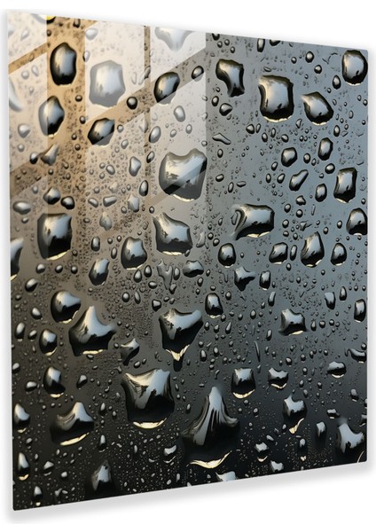 Pencere Yağmur Damlaları Cam Tablo - Yağmur Ev Dekorasyonu Duvar Dekorasyonu Fotoğrafçılık