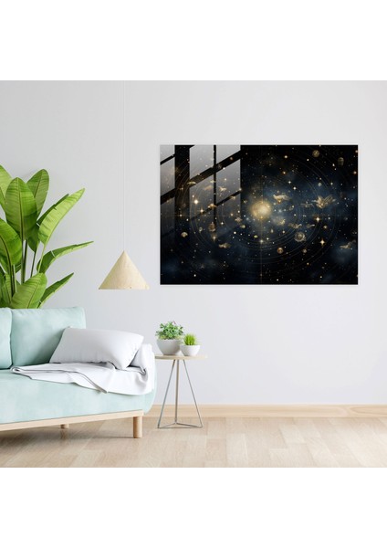 Burçlar Cam Duvar Sanatı - Burçlar Astroloji Cam Duvar Sanatı Duvar Dekorasyonu modelleri
