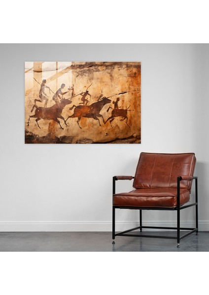 Orta Taş Devri Cam Tablo - Mağara Resmi - Orta Taş Devri Duvar Dekorasyonu Cam Sanatı Avcılar fiyatları