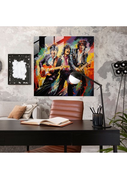 Rolling Stones Cam Tablo - Modern Sanat Duvar Sanatı fiyatları