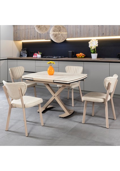 Seul 4 Sandalyeli Mutfak Masa Takımı
