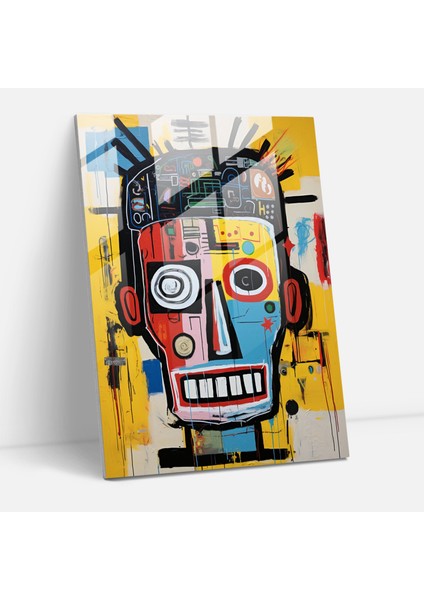Basquiat Cam Duvar Sanatı - Efsanevi Pop Sanat Şaheseri - Basquiat Cam Tablo Duvar Süsü