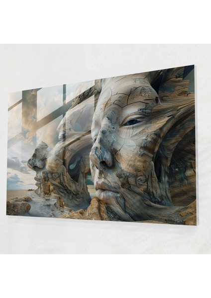 Salvador Dali Cam Tablosu - Bozulmuş Yüzler - Salvador Dali Cam Sanatı Bozulmuş Soyut