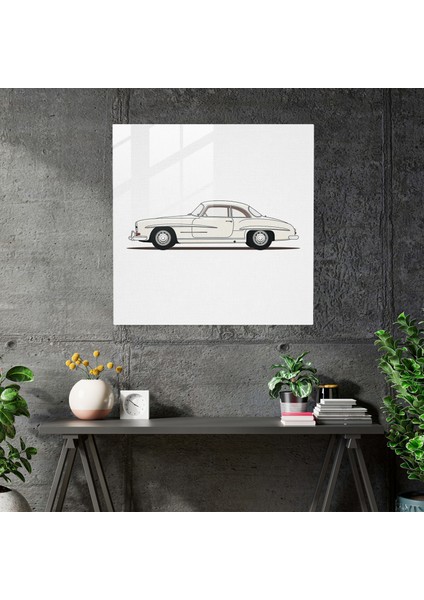 Mercedes Cam Tablo - Minimalist Tek Çizgi Çizim - Duvar Dekorasyonu Şık Araba fiyatları