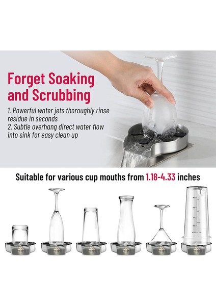 Mutfak Lavabosu Cam Durulama Aparatı, Mutfak Lavaboları Için Musluk Cam Durulama Aparatı Paslanmaz Çelik Lavabo Bardak Yıkama Aparatı Bebek Biberon Yıkama Aparatı Bardak (Yurt Dışından) fırsatları