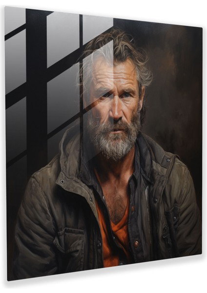 Gerçekçi Portre Cam Tablo - Portre Gerçekçi Yağlı Boya Tablo Cam Duvar Sanatı Cam Sanatı