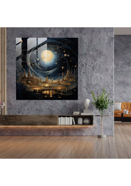 Kutsal Kur'an Cam Tablo - Göksel Dünyalar - Kutsal Kur'an Modern Sanat Cam Tablo Cam Sanat fiyatları