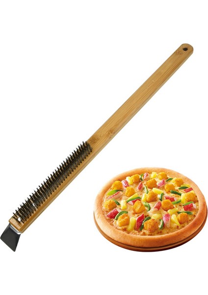 Pizza Fırçası Kazıyıcı Ahşap Saplı Paslanmaz Çelik Kıllar Taşınabilir Izgara Temizleme Fırçası Açık Hava Fırın Temizleyici Için (Yurt Dışından) fiyatları