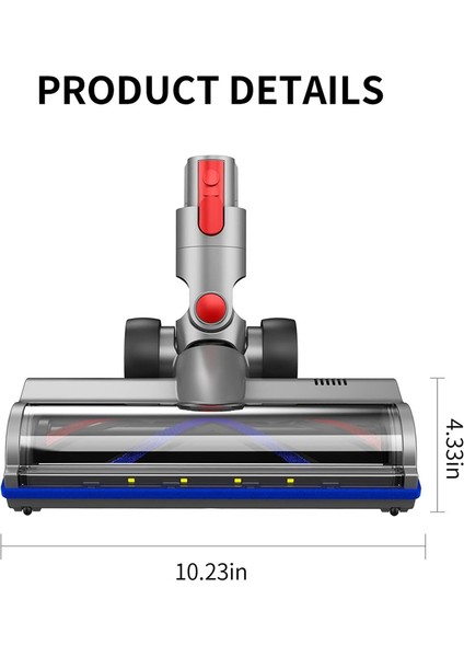 Dyson V7 V8 V10 V11 V15 Sert Zemin Ek Parçası Temizleyici Elektrikli Başlık Için Yedek Vakum Başlığı (Yurt Dışından) modelleri