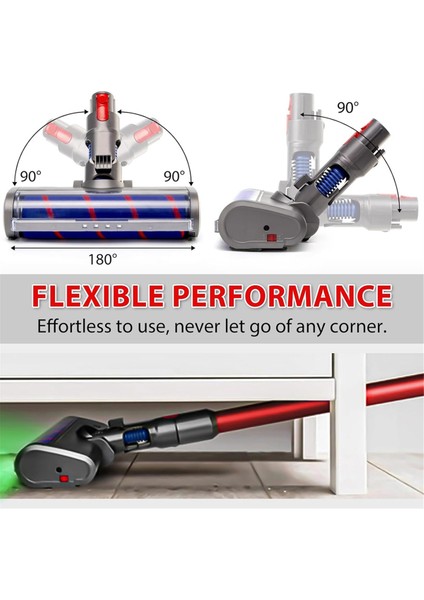 Dyson V7 V8 V10 V11 G5 Kablosuz Elektrikli Süpürge Aparatı Için Temizleyici Başlık Yumuşak Silindir Fırçası Toz LED Işıkları ile Sert Zeminler Için (Yurt Dışından) modelleri
