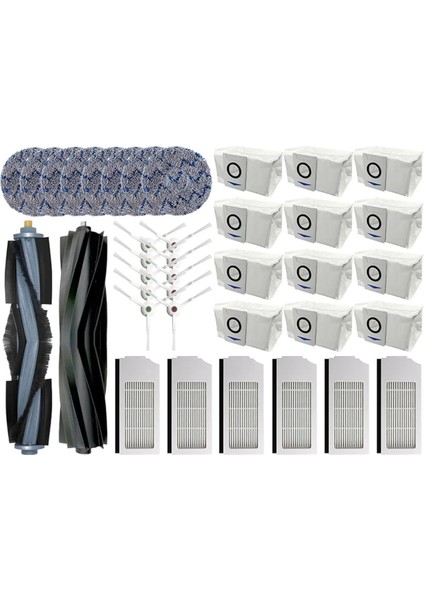 Ecovacs Deebot X1 OMNI/T10 Omnı Robot Süpürge Yedek Parçaları, Kauçuk/yan Fırça, Filtre, Paspas Bezi, Toz Torbası (Yurt Dışından)