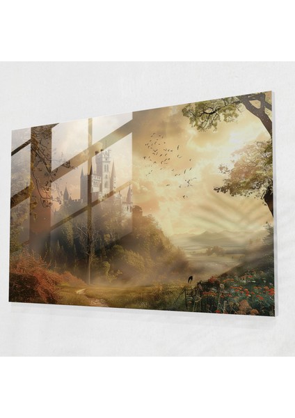 Pre-Raphaelite Brotherhood Cam Tablo Sanatı - Ortaçağ Kale Hayalleri - Ev Dekorasyonu Modern Sanat