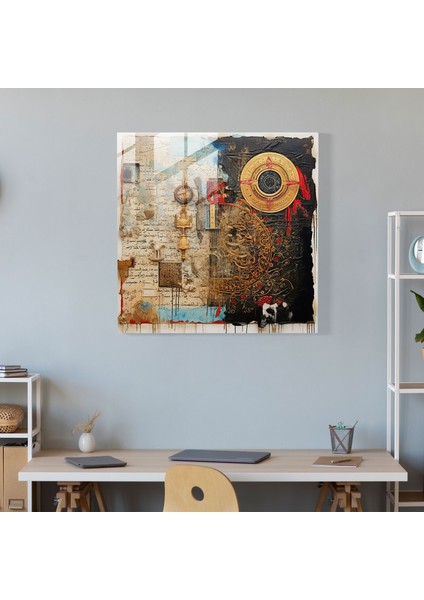Kutsal Kur'an Karışık Medya Kolaj Cam Tablo - Kutsal Kur'an Cam Duvar Sanatı Modern Sanat fiyatları