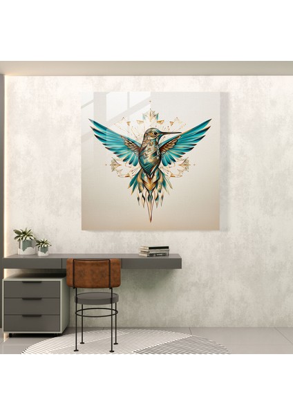 Geometrik Kuş Kanatlı Cam Tablo - Kuş Kanadı Geometrik Tasarım Cam Tablo Duvar Dekorasyonu fiyatları
