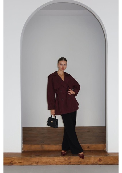 Kadın Kruvaze Yaka Astarlı Trençkot fiyatları