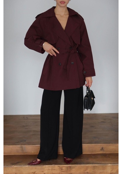 Kadın Kruvaze Yaka Astarlı Trençkot indirimleri