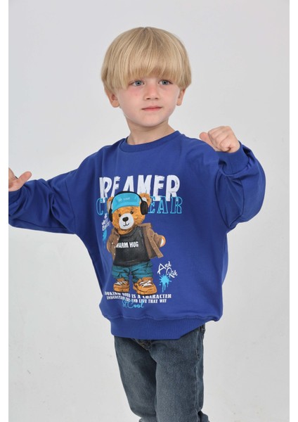 Erkek Çocuk Dreamer Ayı Baskılı Sweatshirt