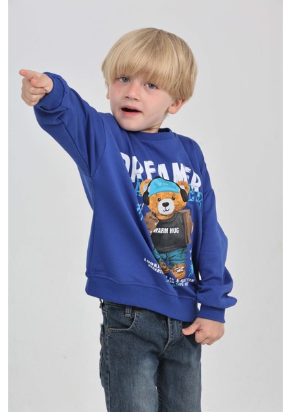 Erkek Çocuk Dreamer Ayı Baskılı Sweatshirt modelleri