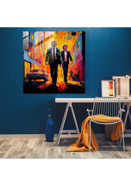 Pulp Fiction Cam Tablo - Şehirli Neon Graffiti Sanatı - Pulp Fiction Cam Sanat Graffiti Tarzı Şehir Sokakları fiyatları