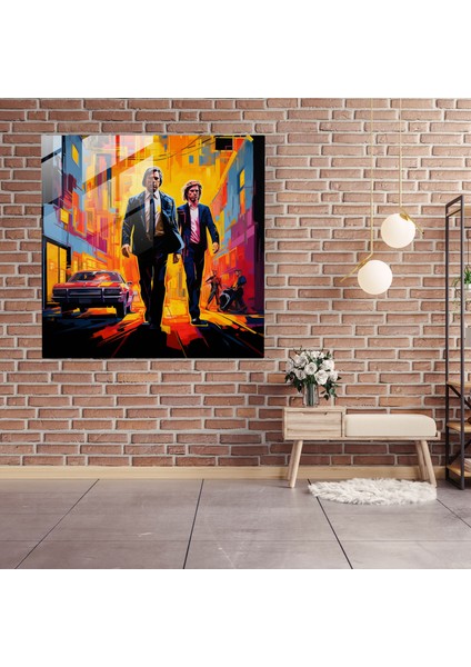 Pulp Fiction Cam Tablo - Şehirli Neon Graffiti Sanatı - Pulp Fiction Cam Sanat Graffiti Tarzı Şehir Sokakları modelleri