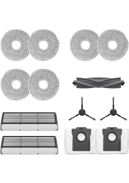 L10S Pro Ultra Robot Süpürge Ana Yan Fırça Hepa Filtreler Paspas Bezi Toz Torbaları Aksesuar Seti (Yurt Dışından)
