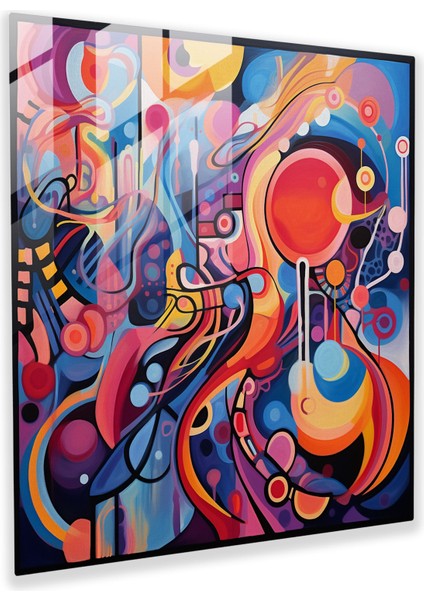 Manevi Yol Cam Tablo - Manevi Renkli Soyut Resim Ev Dekorasyonu