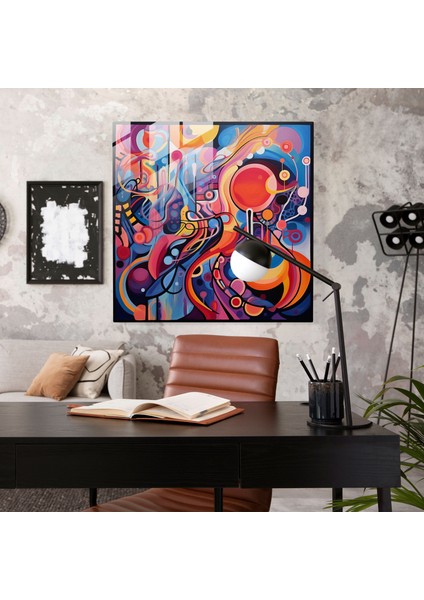 Manevi Yol Cam Tablo - Manevi Renkli Soyut Resim Ev Dekorasyonu fiyatları