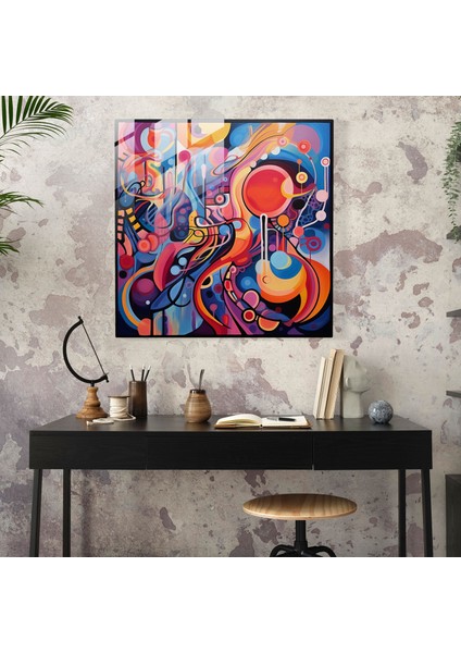 Manevi Yol Cam Tablo - Manevi Renkli Soyut Resim Ev Dekorasyonu modelleri