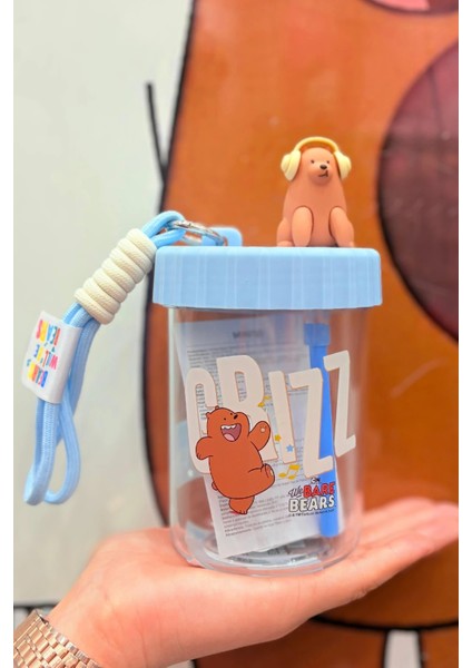 We Bare Bears Lisanslı Askılı Plastik Şişe (520ML) (Boz Ayı)