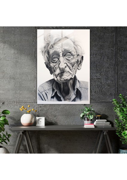Tecrübenin Kırışıklıkları Cam Tablo - Yaşlı Insanlar Dayanıklılık Yaşlanma Bilgelik modelleri