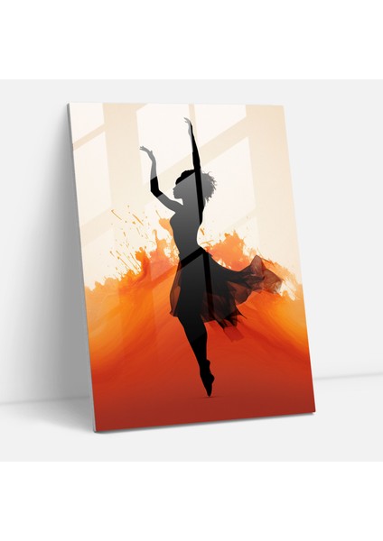 Afro Dans Silueti - Minimalist Afro Dans Silueti - Afro Modern Sanat Cam Duvar Sanatı Minimalist Siluet Sanatı