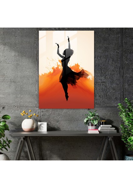 Afro Dans Silueti - Minimalist Afro Dans Silueti - Afro Modern Sanat Cam Duvar Sanatı Minimalist Siluet Sanatı modelleri