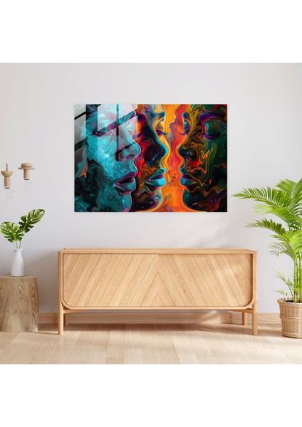 Canlı Eritilen Yüzler Cam Tablo - Salvador Dali Modern Sanat Cam Tablo fiyatları