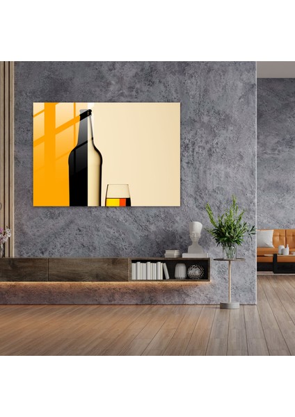 Bira Bardağı Duvar Sanatı: Minimalist Zevk - Bira Karşıt Renkler Minimalist Tasarım Modern Sanat fiyatları