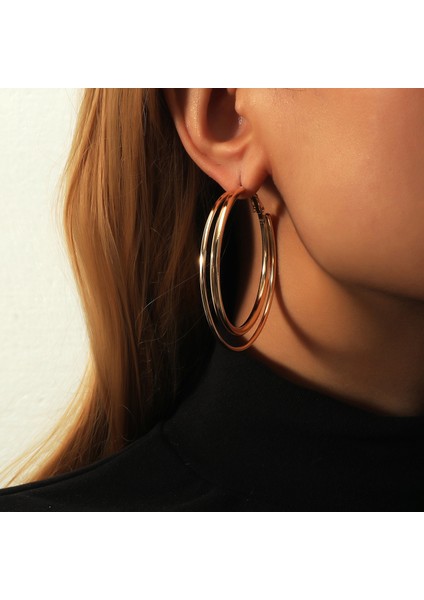 Basit Saplama Küpeler Çok Yönlü Popüler Kişilik Sokak Çekim Küpeleri (Yurt Dışından)