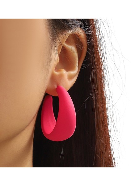 Basit Saplama Küpeler Çok Yönlü Popüler Kişilik Sokak Çekim Küpeleri (Yurt Dışından)