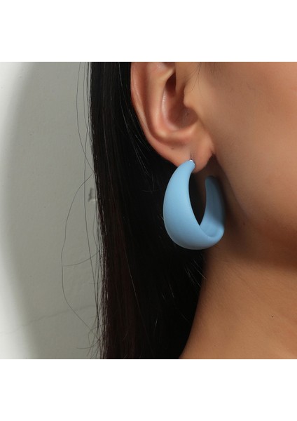 Basit Saplama Küpeler Çok Yönlü Popüler Kişilik Sokak Çekim Küpeleri (Yurt Dışından)