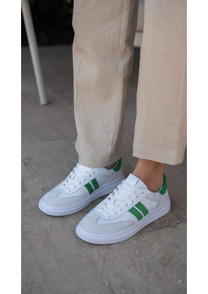 Wear Beyaz-Yeşil Hakiki Deri Spor Ayakkabi fiyatları