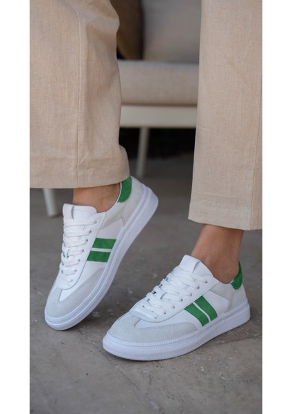 Wear Beyaz-Yeşil Hakiki Deri Spor Ayakkabi modelleri