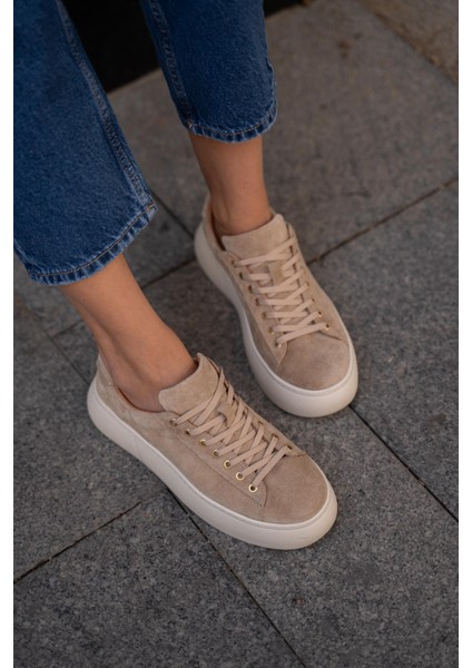 Finn Bej Süet Hakiki Deri Kadın Spor Ayakkabi