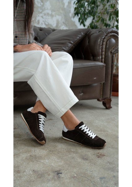 Embid Kahve Süet Hakiki Deri Spor Ayakkabi indirimleri