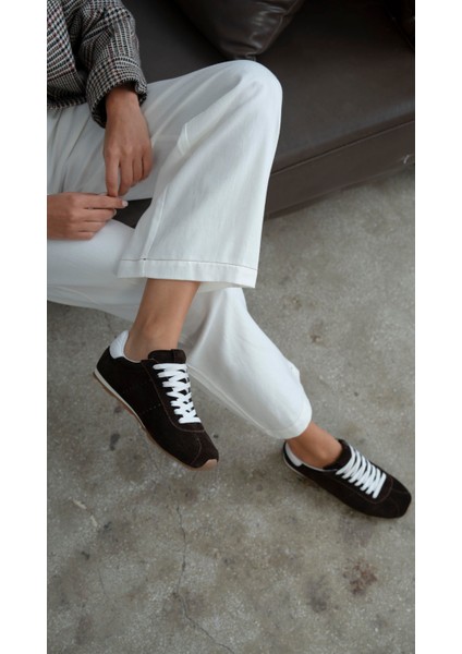 Embid Kahve Süet Hakiki Deri Spor Ayakkabi