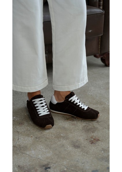 Embid Kahve Süet Hakiki Deri Spor Ayakkabi