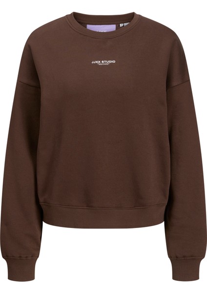 Kadin Minimal Logo Baskili Sweatshirt - Studio modelleri