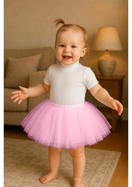 Şeker Pembe Kız Bebek Prenses Doğum Günü Tütü Etek