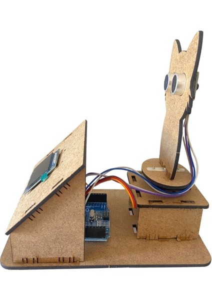 Arduino Tabanlı Mini Radar Istasyonu Proje Stem Elektronik Seti OLED Ekran Mdf Ahşap Montaj modelleri