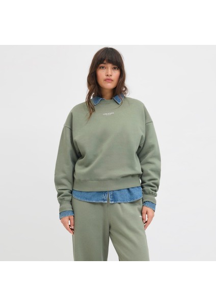 Kadin Minimal Logo Baskili Sweatshirt - Studio modelleri