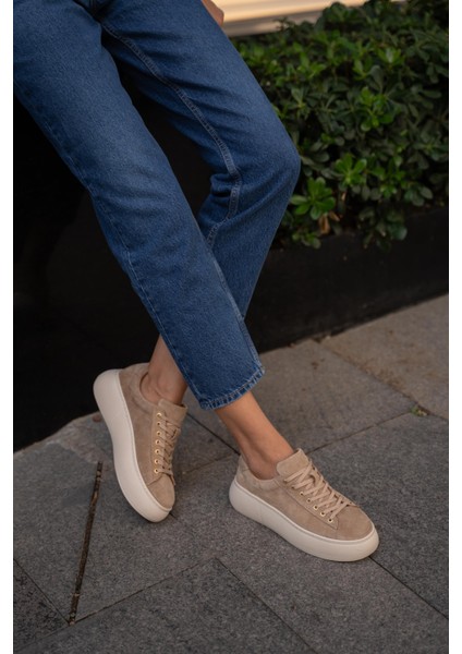 Finn Bej Süet Hakiki Deri Kadın Spor Ayakkabi modelleri