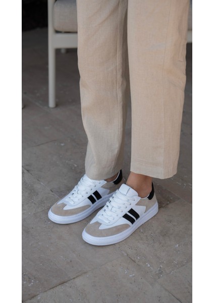 Wear Beyaz-Siyah Hakiki Deri Spor Ayakkabi indirimleri