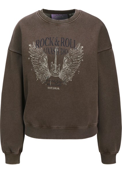 Kadin Bisiklet Yaka Baskili Sweatshirt - Britta fırsatları